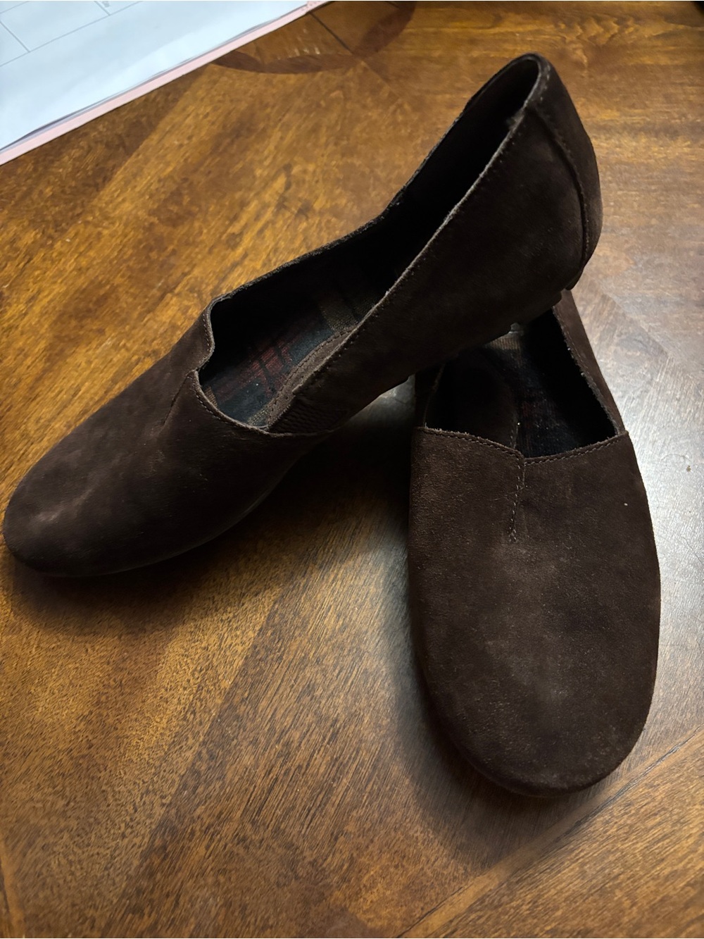 Born Classic Suede Slip-On Loafers - Dark Brown